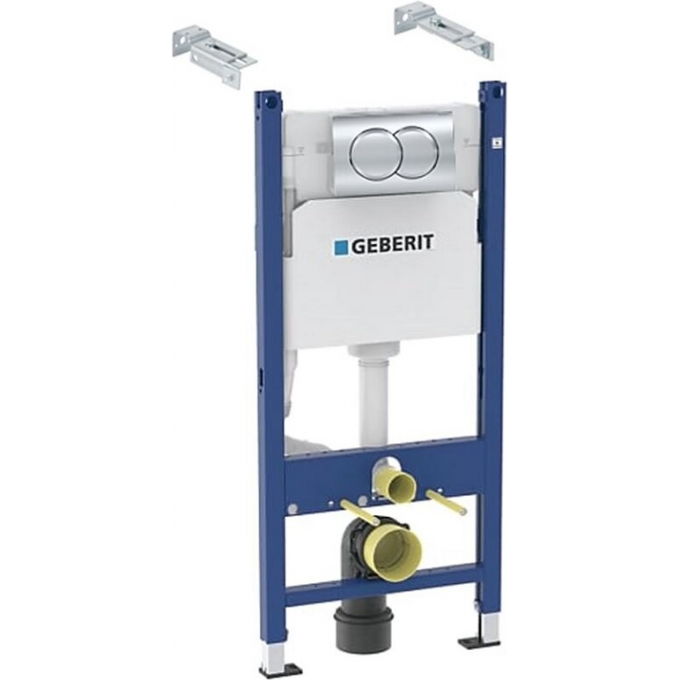 Инсталляция для унитаза Geberit Duofix Delta 458.149.21.1 с крепежом и с кнопкой Delta 01 хром 458.149.21.2