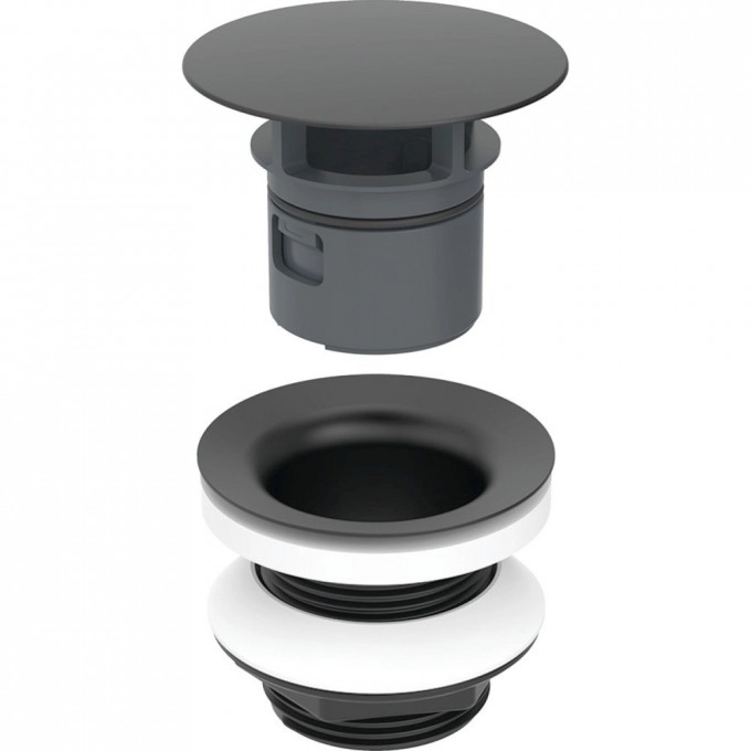 Сливной клапан GEBERIT со свободным стоком, L=8 см, черный матовый 152.080.14.1